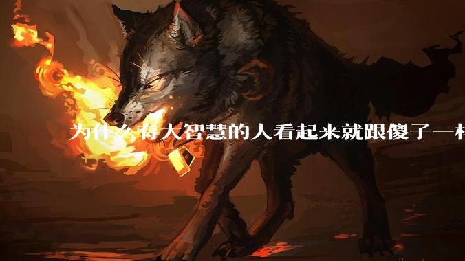 为什么有大智慧的人看起来就跟傻子一样？